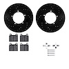 8612-02004 Drilled/Slotted Brake Rotors w/5000 Euro Ceramic Brake Pads Kit & Hardware [Black], 1978-1983 Porsche, Position: Fron - image 1