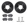 8612-02007 Drilled/Slotted Brake Rotors w/5000 Euro Ceramic Brake Pads Kit & Hardware [Black], 1997-2004 Porsche, Position: Fron - image 1