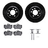 8612-02010 Drilled/Slotted Brake Rotors w/5000 Euro Ceramic Brake Pads Kit & Hardware [Black], 2005-2006 Porsche, Position: Rear - image 1