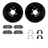 8612-11006 Drilled/Slotted Brake Rotors w/5000 Euro Ceramic Brake Pads Kit & Hardware [Black], 2005-2016 Land Rover, Position: R - image 1