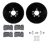 8612-11008 Drilled/Slotted Brake Rotors w/5000 Euro Ceramic Brake Pads Kit & Hardware [Black], 2006-2009 Land Rover, Position: F - image 1
