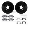 8612-11009 Drilled/Slotted Brake Rotors w/5000 Euro Ceramic Brake Pads Kit & Hardware [Black], 2010-2017 Land Rover, Position: F - image 2