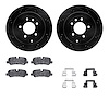 8612-11010 Drilled/Slotted Brake Rotors w/5000 Euro Ceramic Brake Pads Kit & Hardware [Black], 2005-2007 Land Rover, Position: R - image 1