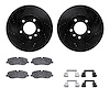 8612-11011 Drilled/Slotted Brake Rotors w/5000 Euro Ceramic Brake Pads Kit & Hardware [Black], 2005-2007 Land Rover, Position: F - image 1