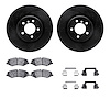 8612-11013 Drilled/Slotted Brake Rotors w/5000 Euro Ceramic Brake Pads Kit & Hardware [Black], 2010-2012 Land Rover, Position: F - image 1