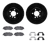 8612-11014 Drilled/Slotted Brake Rotors w/5000 Euro Ceramic Brake Pads Kit & Hardware [Black], 2006-2009 Land Rover, Position: F - image 1
