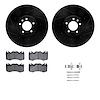 8612-11020 Drilled/Slotted Brake Rotors w/5000 Euro Ceramic Brake Pads Kit & Hardware [Black], 2010-2017 Land Rover, Position: F - image 1
