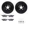 8612-11024 Drilled/Slotted Brake Rotors w/5000 Euro Ceramic Brake Pads Kit & Hardware [Black], 2015-2019 Multiple Makes/Models,  - image 1