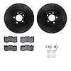 8612-11028 Drilled/Slotted Brake Rotors w/5000 Euro Ceramic Brake Pads Kit & Hardware [Black], Fits Select Land Rover, Position: - image 1