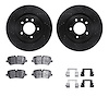 8612-11029 Drilled/Slotted Brake Rotors w/5000 Euro Ceramic Brake Pads Kit & Hardware [Black], 2018-2020 Land Rover, Position: R - image 1