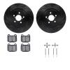 8612-13003 Drilled/Slotted Brake Rotors w/5000 Euro Ceramic Brake Pads Kit & Hardware [Black], 2003-2004 Subaru, Position: Rear - image 1