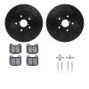 8612-13005 Drilled/Slotted Brake Rotors w/5000 Euro Ceramic Brake Pads Kit & Hardware [Black], 2005-2007 Subaru, Position: Rear - image 1