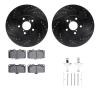 8612-13010 Drilled/Slotted Brake Rotors w/5000 Euro Ceramic Brake Pads Kit & Hardware [Black], 2006-2007 Subaru, Position: Front - image 1