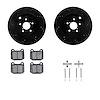 8612-13013 Drilled/Slotted Brake Rotors w/5000 Euro Ceramic Brake Pads Kit & Hardware [Black], 2017-2020 Multiple Makes/Models,  - image 1