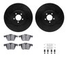 8612-20014 Drilled/Slotted Brake Rotors w/5000 Euro Ceramic Brake Pads Kit & Hardware [Black], 2009-2015 Jaguar, Position: Front - image 2