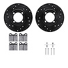 8612-22000 Drilled/Slotted Brake Rotors w/5000 Euro Ceramic Brake Pads Kit & Hardware [Black], 1967-1971 Opel, Position: Front - image 1