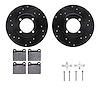 8612-22001 Drilled/Slotted Brake Rotors w/5000 Euro Ceramic Brake Pads Kit & Hardware [Black], 1968-1973 Opel, Position: Front - image 1