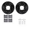 8612-22002 Drilled/Slotted Brake Rotors w/5000 Euro Ceramic Brake Pads Kit & Hardware [Black], 1974-1974 Opel, Position: Front - image 1