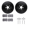 8612-26000 Drilled/Slotted Brake Rotors w/5000 Euro Ceramic Brake Pads Kit & Hardware [Black], 2012-2020 Tesla, Position: Rear - image 1
