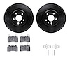 8612-26002 Drilled/Slotted Brake Rotors w/5000 Euro Ceramic Brake Pads Kit & Hardware [Black], 2012-2013 Tesla, Position: Front - image 1