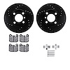 8612-31003 Drilled/Slotted Brake Rotors w/5000 Euro Ceramic Brake Pads Kit & Hardware [Black], 1977-1977 BMW, Position: Front - image 1
