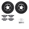 8612-31053 Drilled/Slotted Brake Rotors w/5000 Euro Ceramic Brake Pads Kit & Hardware [Black], 2002-2008 BMW, Position: Front - image 1