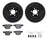 8612-31073 Drilled/Slotted Brake Rotors w/5000 Euro Ceramic Brake Pads Kit & Hardware [Black], 2007-2008 BMW, Position: Rear - image 1