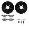 8612-31076 Drilled/Slotted Brake Rotors w/5000 Euro Ceramic Brake Pads Kit & Hardware [Black], 2007-2015 BMW, Position: Front - image 2