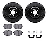 8612-31081 Drilled/Slotted Brake Rotors w/5000 Euro Ceramic Brake Pads Kit & Hardware [Black], 2016-2019 BMW, Position: Rear - image 1