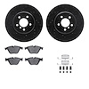 8612-31084 Drilled/Slotted Brake Rotors w/5000 Euro Ceramic Brake Pads Kit & Hardware [Black], 2011-2019 BMW, Position: Front - image 1
