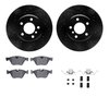 8612-31088 Drilled/Slotted Brake Rotors w/5000 Euro Ceramic Brake Pads Kit & Hardware [Black], 2011-2016 BMW, Position: Front - image 2