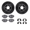 8612-31093 Drilled/Slotted Brake Rotors w/5000 Euro Ceramic Brake Pads Kit & Hardware [Black], 2011-2016 BMW, Position: Rear - image 2