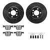 8612-31095 Drilled/Slotted Brake Rotors w/5000 Euro Ceramic Brake Pads Kit & Hardware [Black], 2014-2015 BMW, Position: Rear - image 1