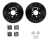 8612-31099 Drilled/Slotted Brake Rotors w/5000 Euro Ceramic Brake Pads Kit & Hardware [Black], 2012-2020 BMW, Position: Rear - image 1