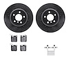 8612-31100 Drilled/Slotted Brake Rotors w/5000 Euro Ceramic Brake Pads Kit & Hardware [Black], 2013-2021 BMW, Position: Rear - image 1