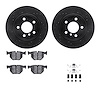 8612-31113 Drilled/Slotted Brake Rotors w/5000 Euro Ceramic Brake Pads Kit & Hardware [Black], 2007-2019 BMW, Position: Rear - image 1