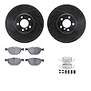 8612-31115 Drilled/Slotted Brake Rotors w/5000 Euro Ceramic Brake Pads Kit & Hardware [Black], 2008-2019 BMW, Position: Front - image 1