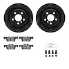 8612-31120 Drilled/Slotted Brake Rotors w/5000 Euro Ceramic Brake Pads Kit & Hardware [Black], Fits Select Multiple Makes/Models - image 1