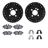 8612-32004 Drilled/Slotted Brake Rotors w/5000 Euro Ceramic Brake Pads Kit & Hardware [Black], 2007-2015 Mini, Position: Rear - image 1