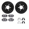 8612-32012 Drilled/Slotted Brake Rotors w/5000 Euro Ceramic Brake Pads Kit & Hardware [Black], 2013-2016 Mini, Position: Rear - image 1