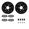 8612-40001 Drilled/Slotted Brake Rotors w/5000 Euro Ceramic Brake Pads Kit & Hardware [Black], 2012-2016 Mopar, Position: Rear - image 1