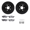 8612-42002 Drilled/Slotted Brake Rotors w/5000 Euro Ceramic Brake Pads Kit & Hardware [Black], Fits Select Mopar, Position: Fron - image 1