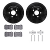 8612-42005 Drilled/Slotted Brake Rotors w/5000 Euro Ceramic Brake Pads Kit & Hardware [Black], Fits Select Mopar, Position: Rear - image 1