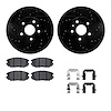 8612-45004 Drilled/Slotted Brake Rotors w/5000 Euro Ceramic Brake Pads Kit & Hardware [Black], 2010-2020 GM, Position: Front - image 1