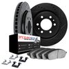 8612-46004 Drilled/Slotted Brake Rotors w/5000 Euro Ceramic Brake Pads Kit & Hardware [Black], 2004-2011 GM, Position: Front - image 2