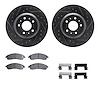 8612-46006 Drilled/Slotted Brake Rotors w/5000 Euro Ceramic Brake Pads Kit & Hardware [Black], 2004-2008 GM, Position: Front - image 1