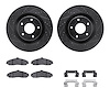 8612-46008 Drilled/Slotted Brake Rotors w/5000 Euro Ceramic Brake Pads Kit & Hardware [Black], 2005-2009 GM, Position: Front - image 1