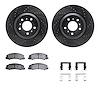 8612-46010 Drilled/Slotted Brake Rotors w/5000 Euro Ceramic Brake Pads Kit & Hardware [Black], 2006-2016 GM, Position: Front - image 1