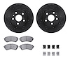 8612-46011 Drilled/Slotted Brake Rotors w/5000 Euro Ceramic Brake Pads Kit & Hardware [Black], 2014-2014 GM, Position: Front - image 1