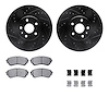 8612-46012 Drilled/Slotted Brake Rotors w/5000 Euro Ceramic Brake Pads Kit & Hardware [Black], 2008-2014 GM, Position: Front - image 1